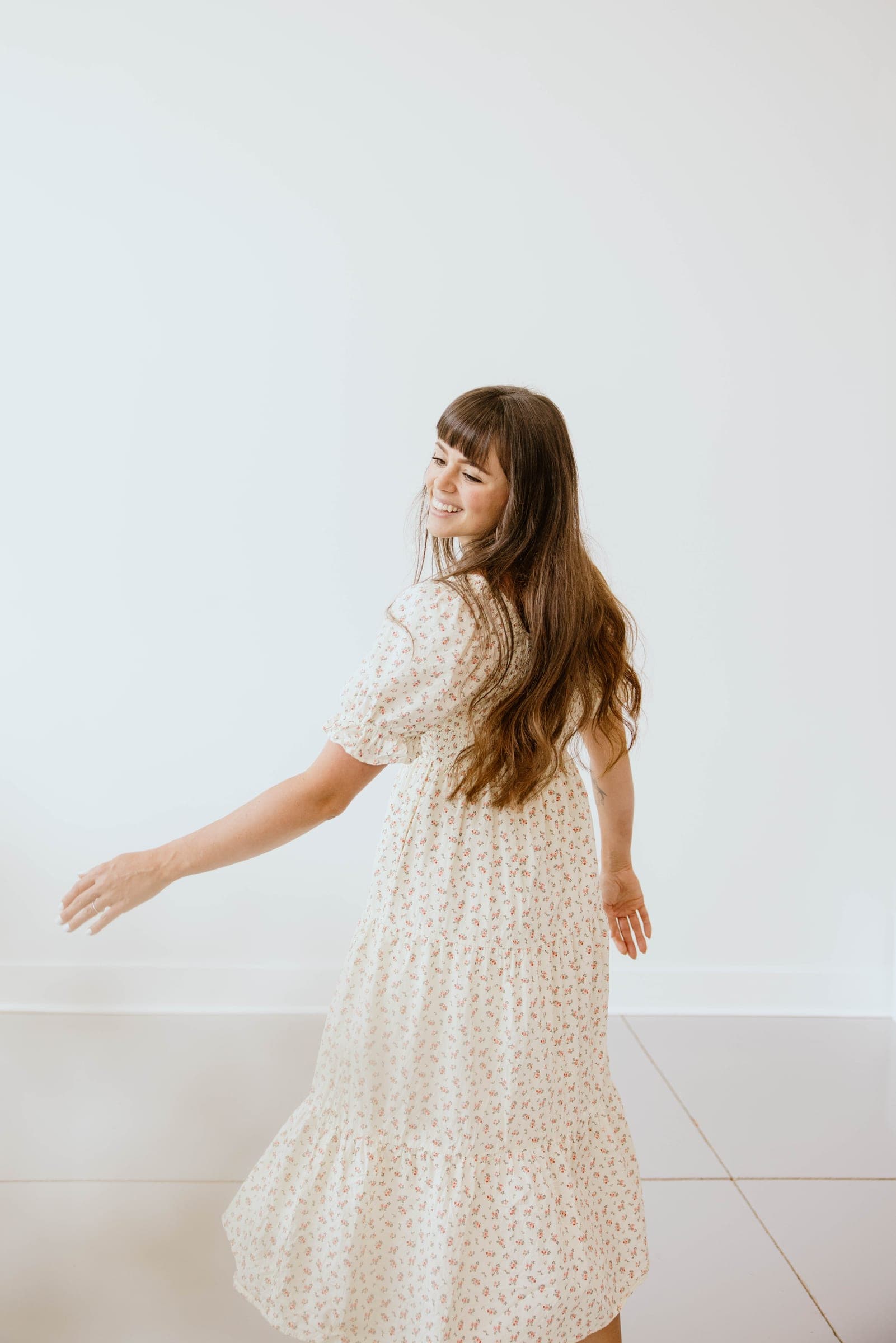 Customer wearing The Cotton Dress Co.