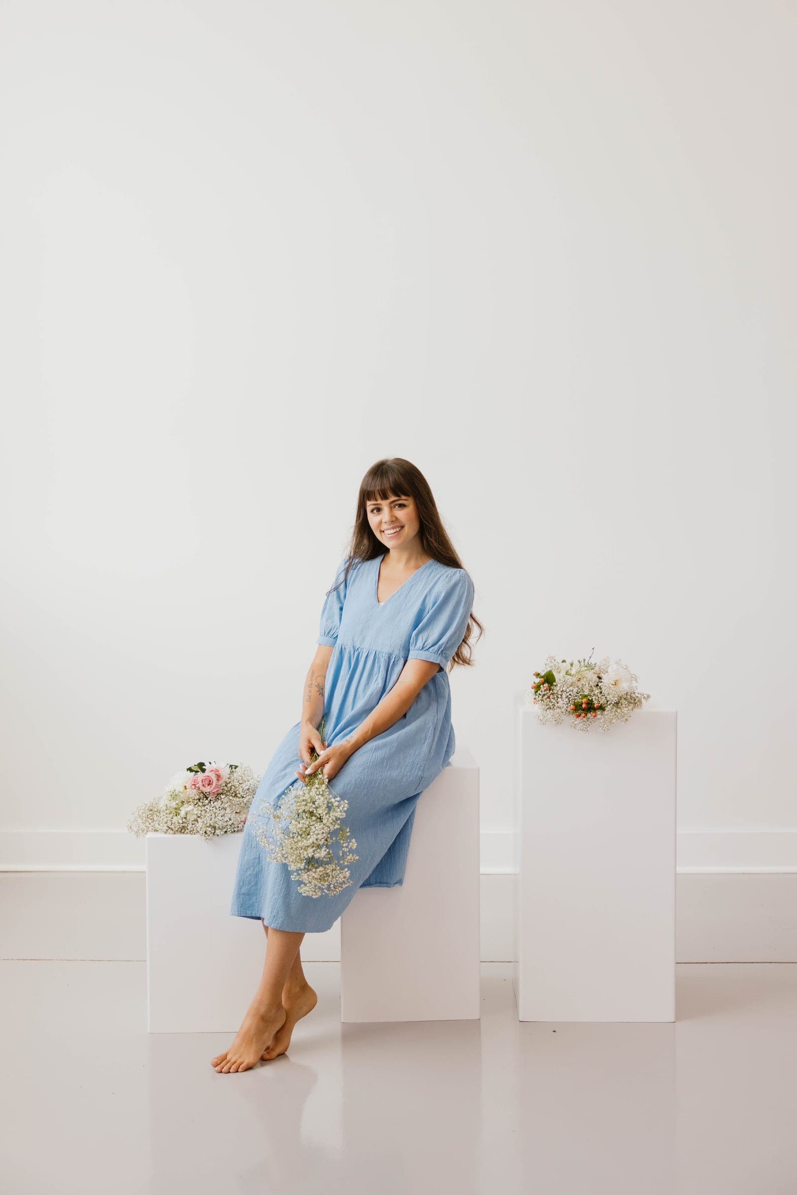 Customer wearing The Cotton Dress Co.